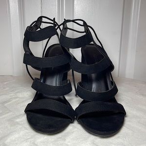 Wild Diva Lace Up Heels - Black